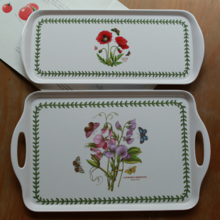 2个 出口英国波特美林花卉香豌豆双耳托盘早餐盘茶盘收纳盘子 包邮