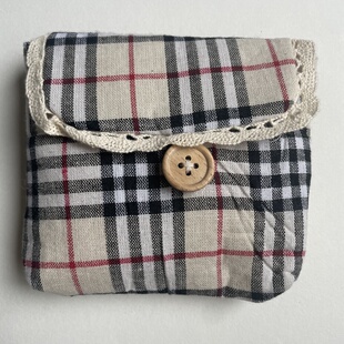 月事包便携卫生棉姨妈巾收纳包可爱布艺棉麻卫生巾棉巾随身收纳袋