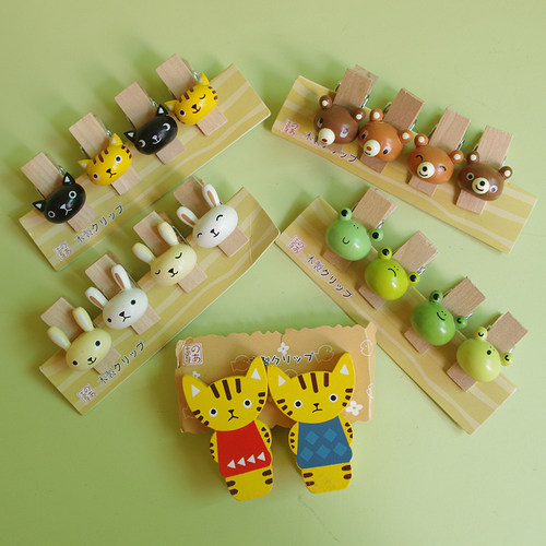 木质猫咪可爱木制照片夹文件夹