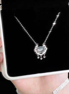 Star Ray 999足银平安锁项链玉髓高级感锁骨链送闺蜜女友生日礼物