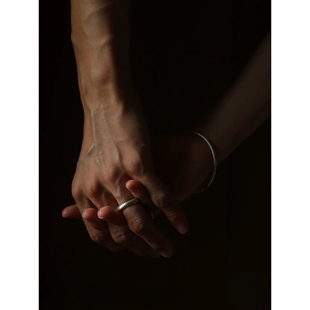 Star Ray「思量」999足银纯银拉丝哑光开口可调节戒指素雅情侣戒