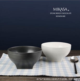 美国名品餐具Mikasa陶瓷情侣对碗 汤碗 6寸碗 面碗 特色四方脚碗