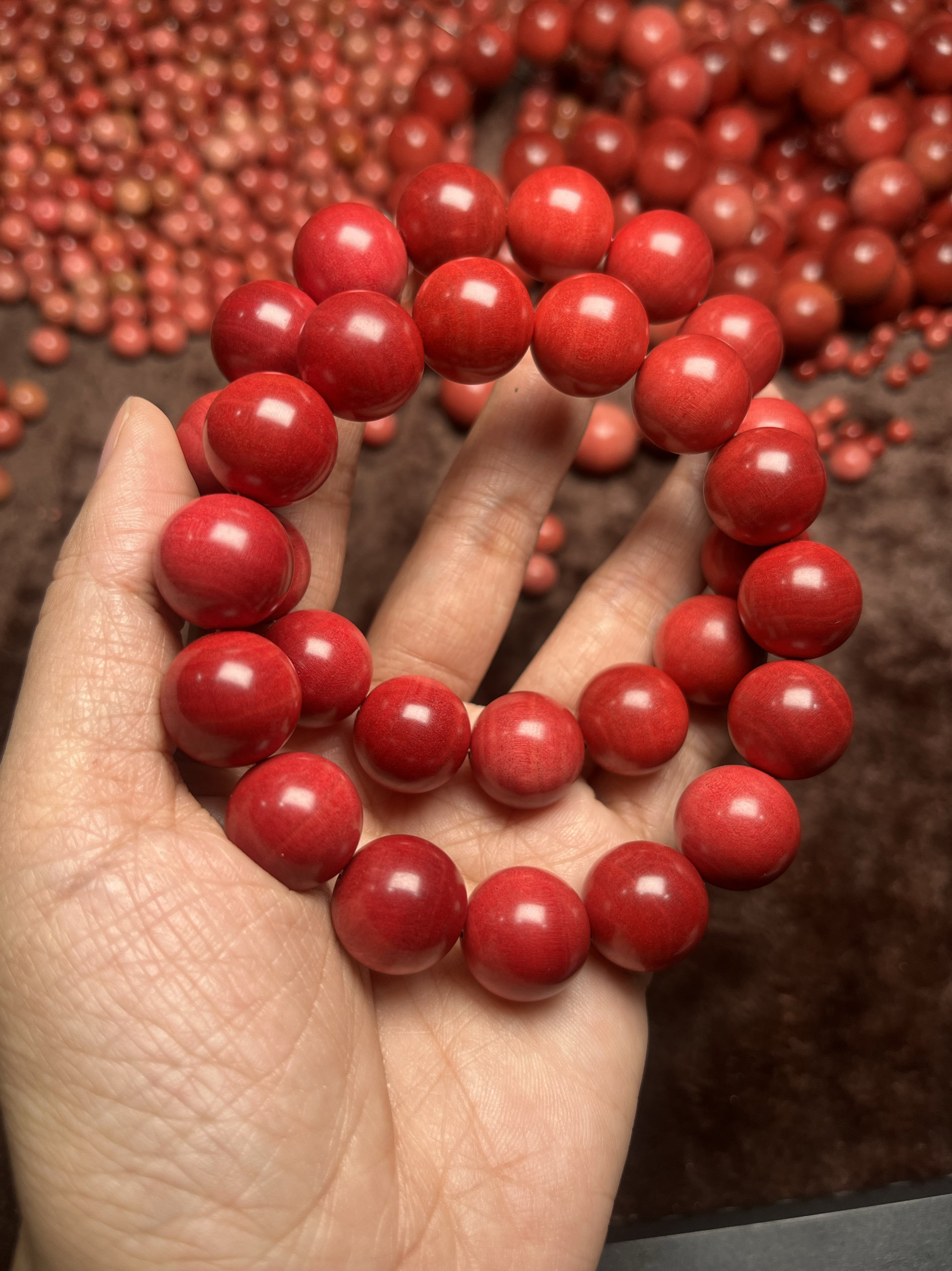 20mm粉红象牙木粉象南非莫桑比克祖鲁族神木稀有手串佛珠正品