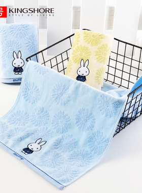 金号米菲兔纯棉毛巾 家用全棉无捻提花高端素雅洗脸巾面巾 MF1059