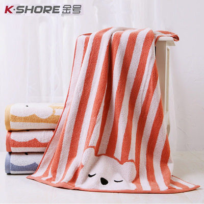 金号浴巾纯棉家用卡通无捻工艺柔