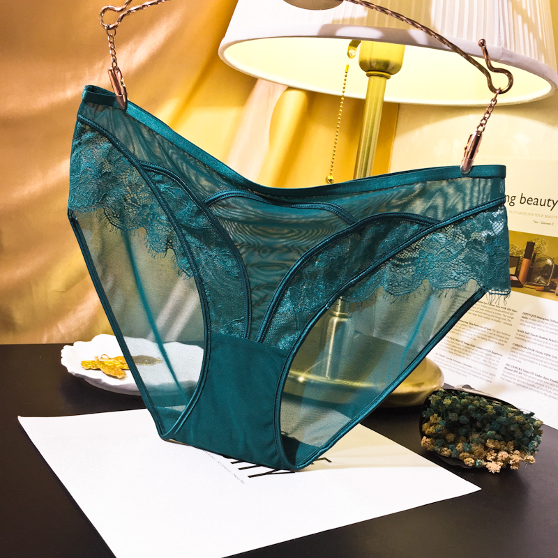 纯棉裆诱惑欧美透明性感蕾丝内裤