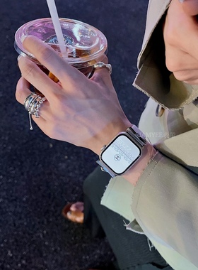 IAMYEE假领子真皮表带适用苹果手表ApplewatchS10S8S9iwatch456代