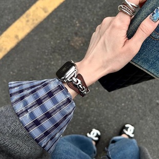 IAMYEE巴恩西海岸皮质表带适用applewatch56789SES7S8S9S10iwatch