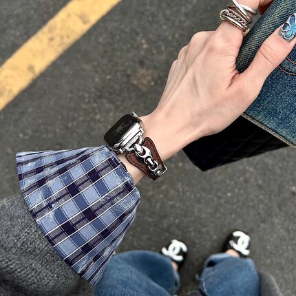 IAMYEE巴恩西海岸皮质表带适用applewatch56SES7S8S9S10iwatchS11