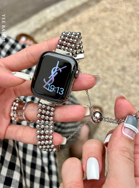 IAMYEE钢珠不锈钢表带适用于Applewatch78代S9S10S11iwatch手表带