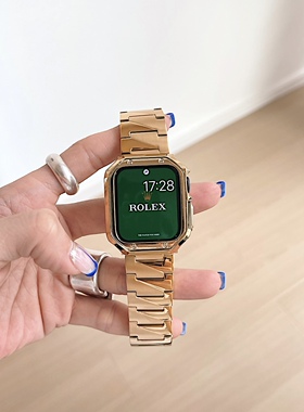 IAMYEE重工齿纹不锈钢男女款苹果手表带适用于iwatchS11S10S9S876