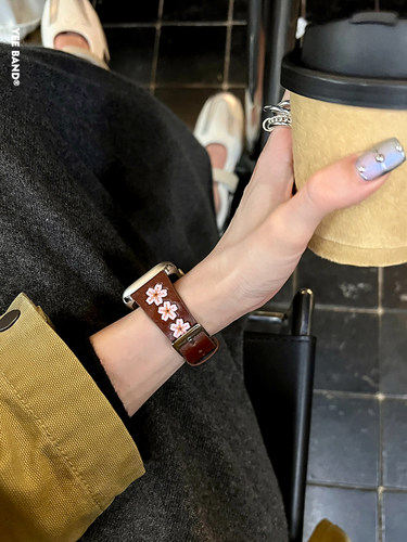 IAMYEEapplewatch樱花表带皮质