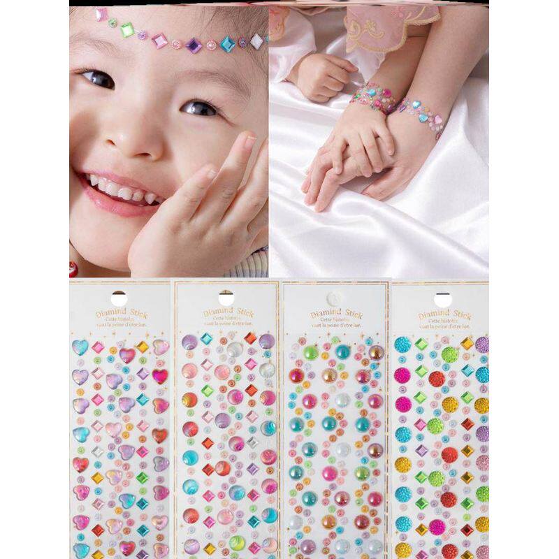 贝壳宝石手链贴纸女孩贴钻水晶立体钻石儿童装饰粘贴画摄影道具
