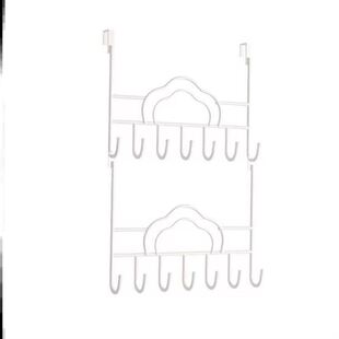双层门后挂衣钩卫生间门门后挂钩加长双排儿童房门后挂衣架免打孔