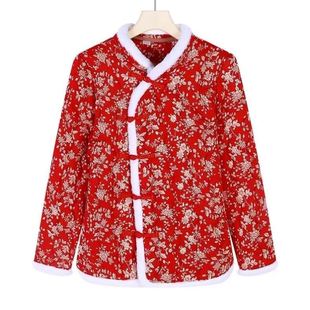 加肥加大东北大花棉袄棉服女款冬季加厚保暖国风盘扣新中式碎花