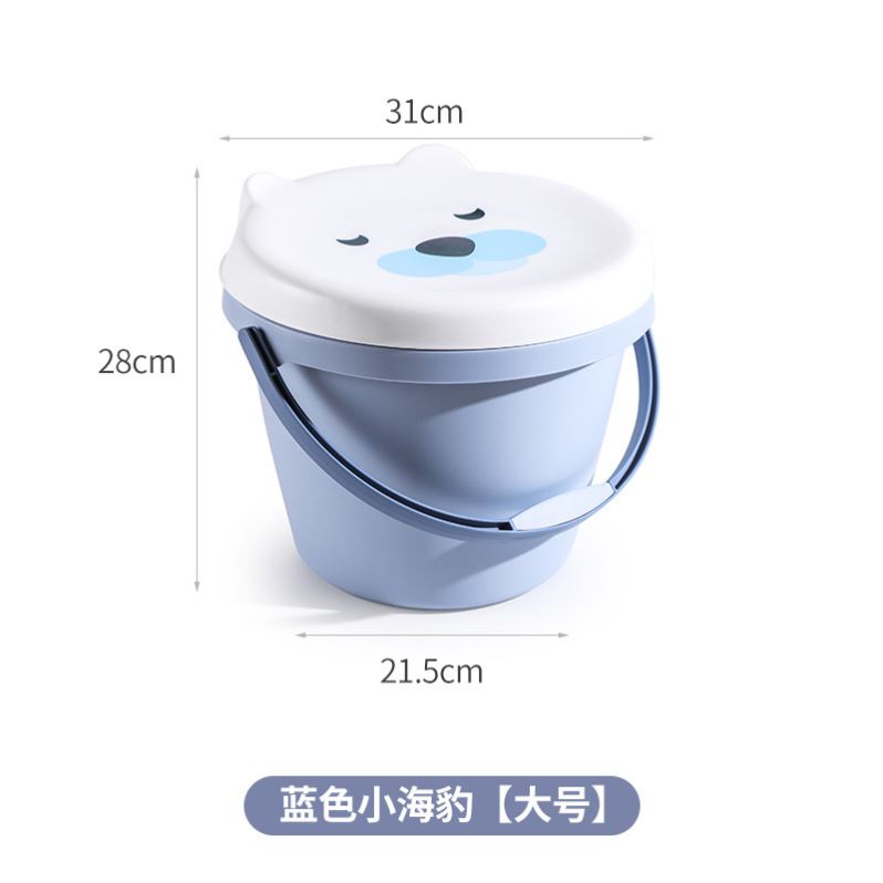 多功能手提洗澡可坐水桶塑料带盖加厚可坐钓鱼桶儿童凳玩具收纳桶