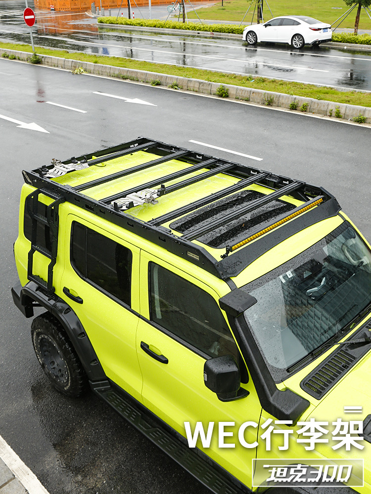 25坦克300改装Wec屋顶架露营行李架扩展平台侧梯越野配件