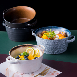 碗大号陶瓷碗双耳汤碗创意面碗日式 日式 泡面碗家用10寸喝汤大面碗