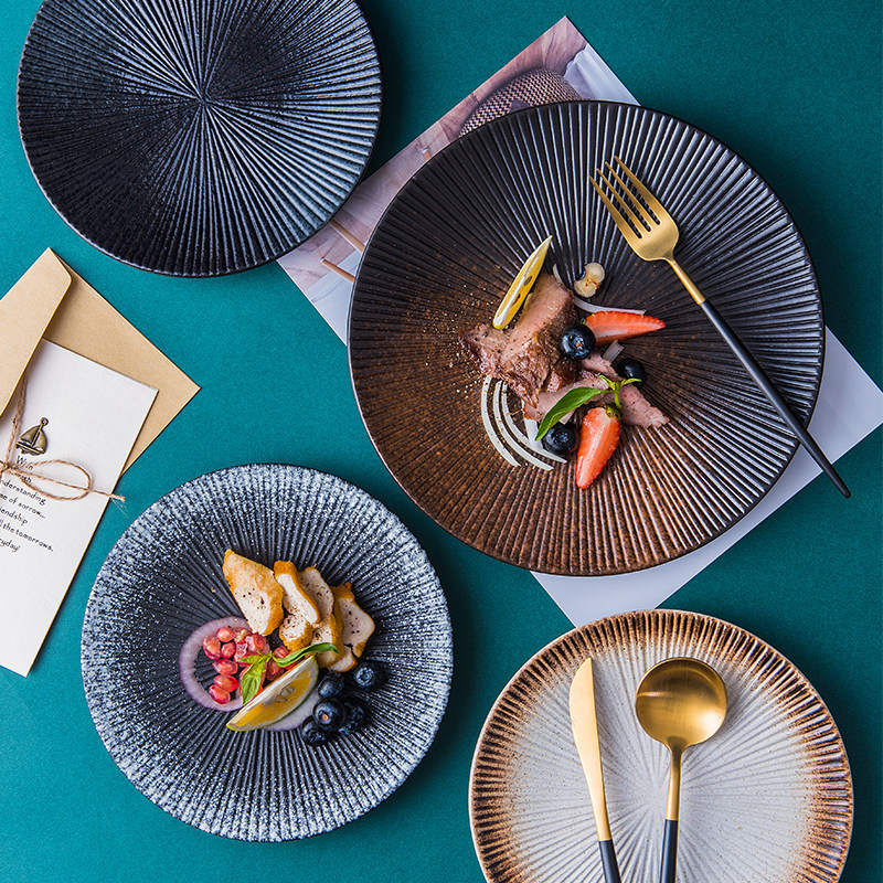 Steak domestic ceramic Japanese style creative western breakfast plate