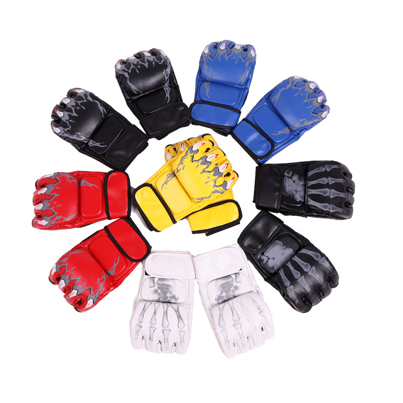 加厚拳击手套半指MMA拳套UFC散打手套打沙袋专业搏击格斗拳套包邮