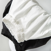 衬衫 外贸单精致半高领天丝 棉浪漫立体花边领翻领长袖 宽松上衣女