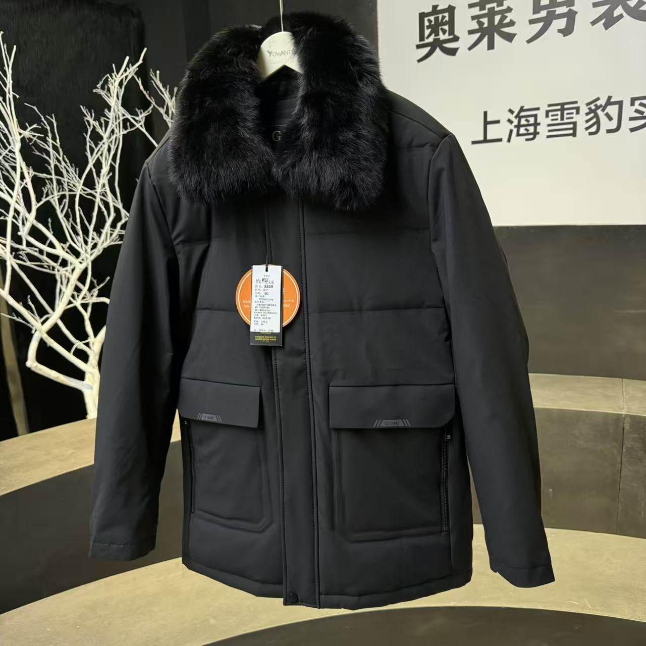 狐狸毛领可拆卸内胆羽绒服8809