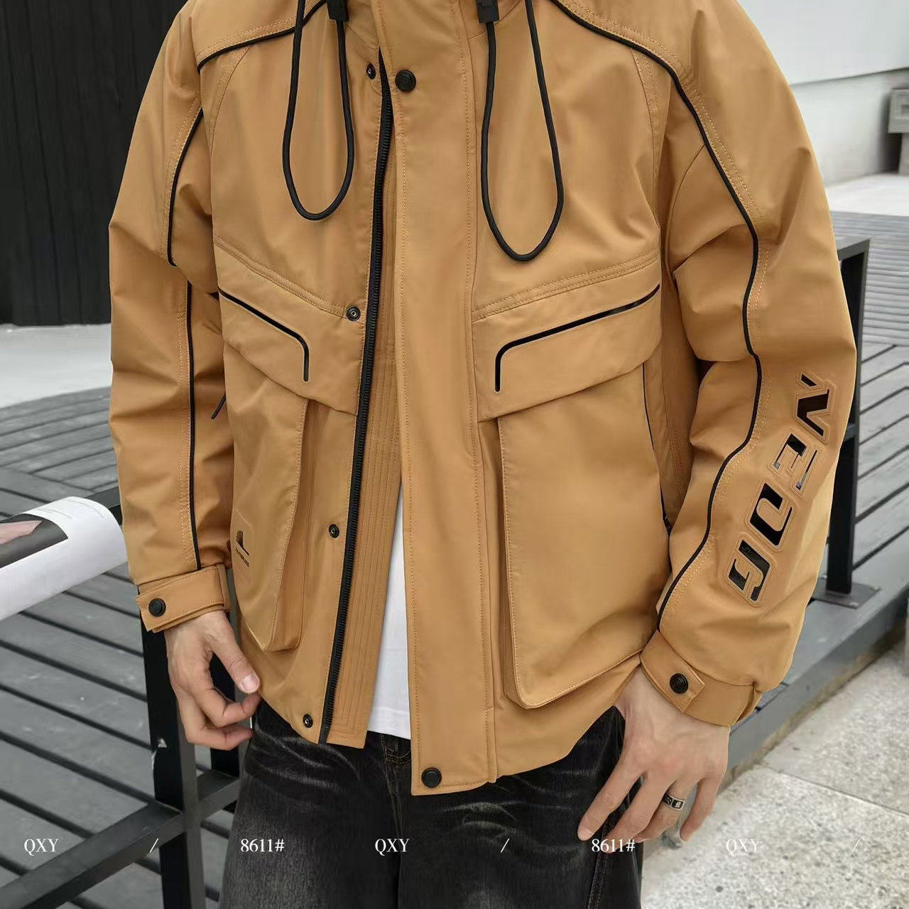 冬季男士连帽情侣款羽绒服8611