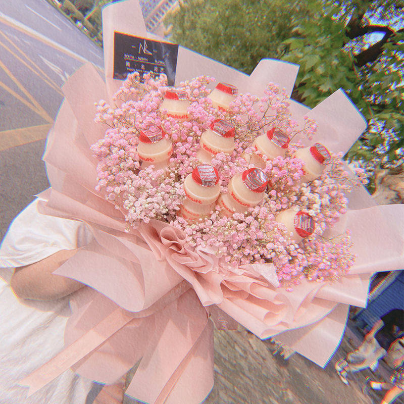 抖音网红创意养乐多旺仔零食花束diy材料包装纸教师节礼物送闺蜜