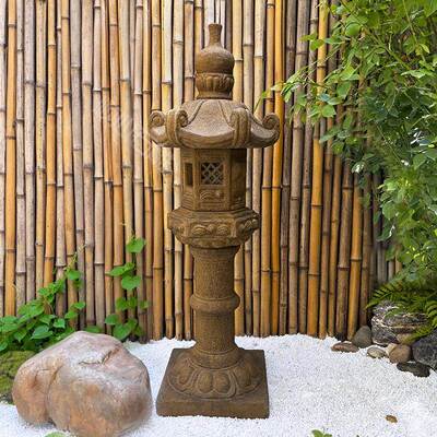 石灯笼庭院日式青石仿古户外电石灯园林景观装饰石头灯摆件新中式