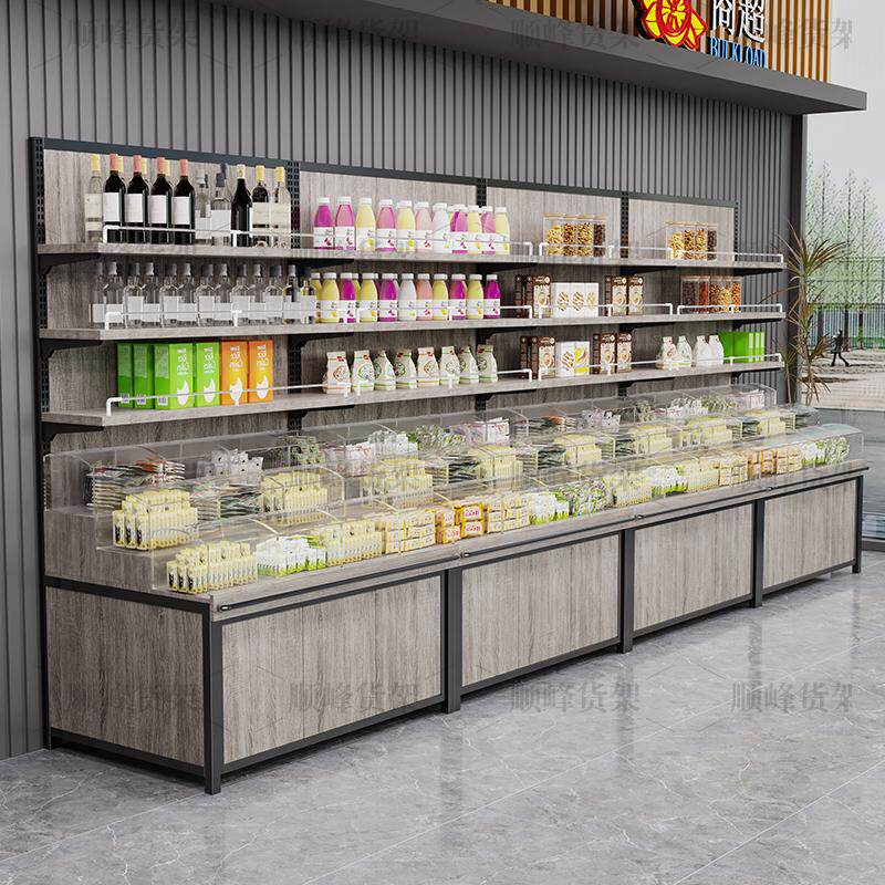 超市零食干果货架五谷杂粮糖果干果散装干货炒货多层靠墙展示架子