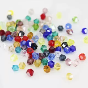 AAA壓頂菱形珠子5mm兩頭尖DIY飾品散珠發(fā)簪頭扣人造水晶144顆 包郵
