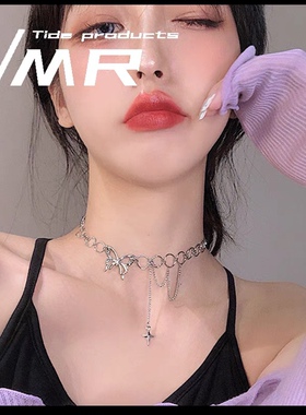 欧美时尚镂空蝴蝶项链女ins