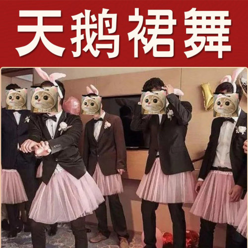 接亲装扮类整蛊道具小天鹅裙