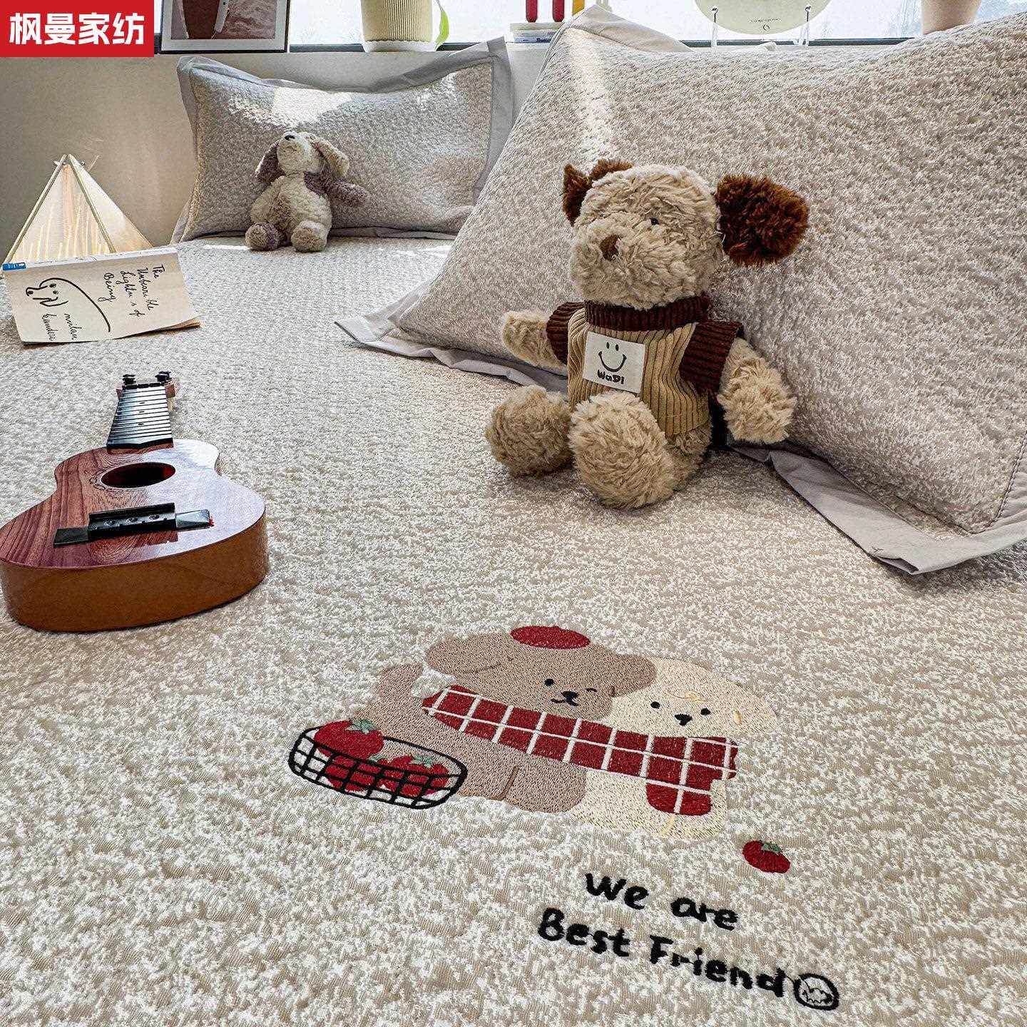 A类母婴级可爱伙伴夏天冰丝凉席2026新款豆豆席子可机洗夏季家用