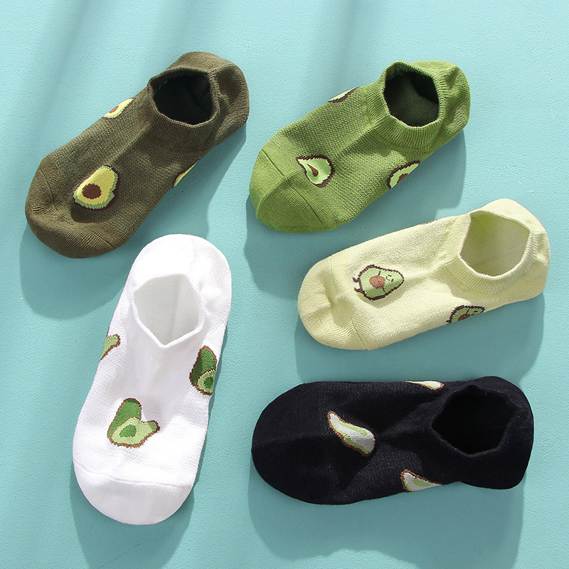 袜子女短袜浅口秋冬薄款韩国可爱日系船袜棉袜牛油果隐形袜ins潮