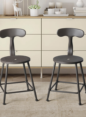 现代简约铁艺休闲吧椅阳台庭院室内创意轻奢吧凳奶茶店咖啡厅餐椅