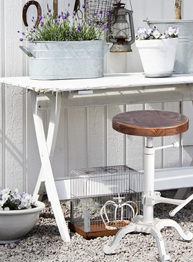 复古工业风创意铸铁吧台椅民宿家用餐椅咖啡厅升降高脚吧凳酒吧椅