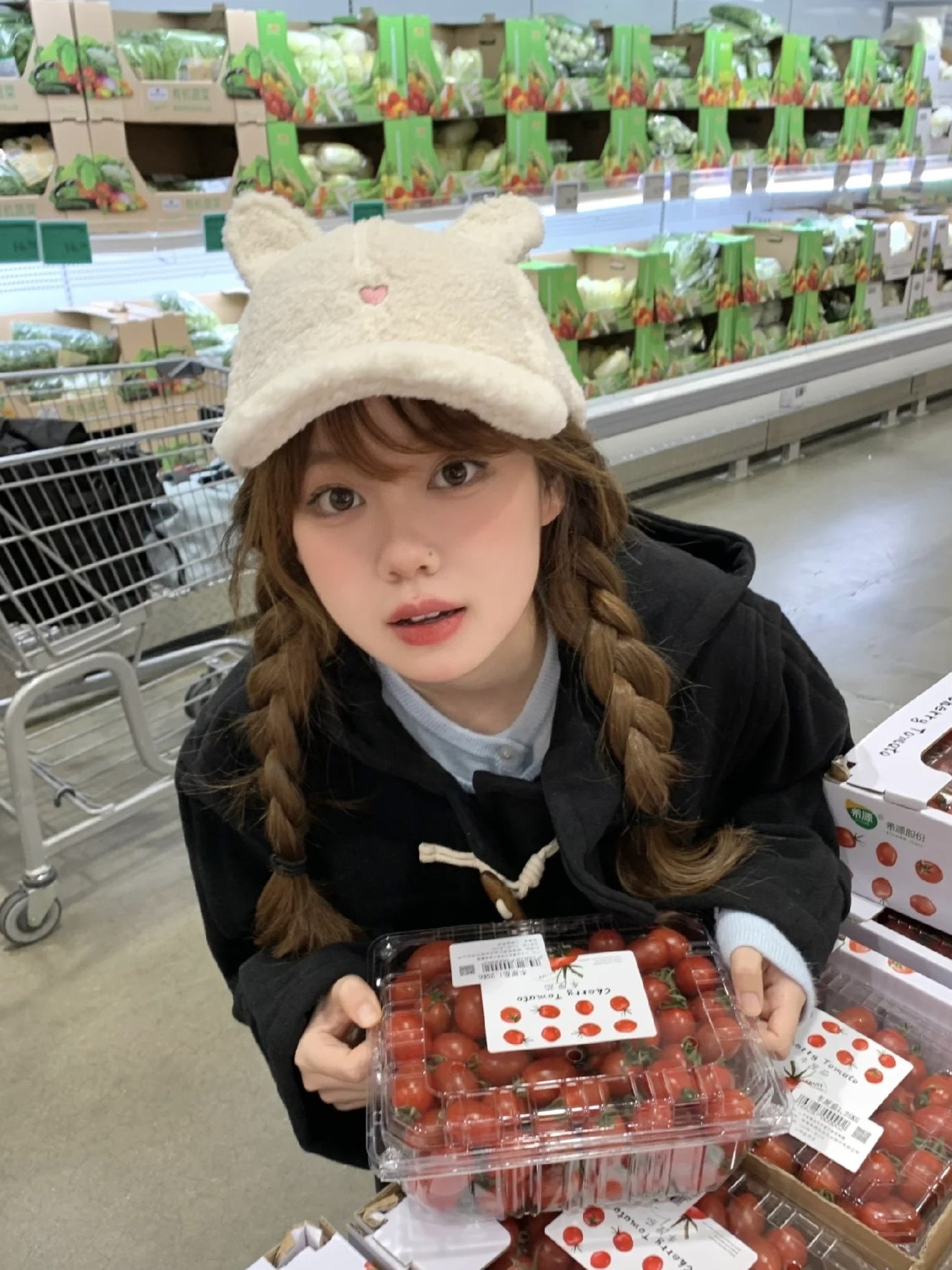 羊羔毛绒棒球帽女秋冬季时尚显脸小百搭韩版潮大头围兔耳朵鸭舌帽