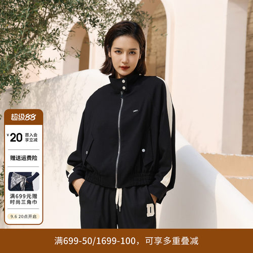婉甸黑色运动风休闲外套