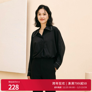 衬衫 黑色长袖 1243S14DY4YX 新品 婉甸2025年秋季