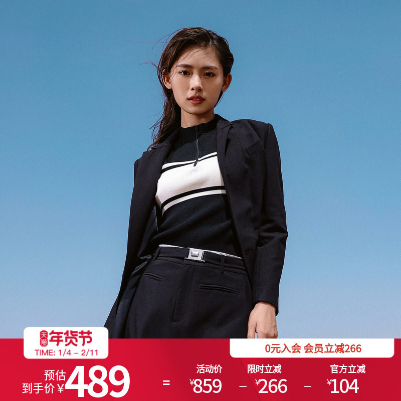 婉甸2026春季新品黑色工作出勤时尚休闲西装外套1251Q06MS2YX