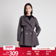 婉甸2025年秋新品 岩石灰带腰带中长款 通勤风衣女外套1243B04DM4