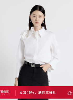 婉甸秋季经典白立体立领绣花长袖衬衫上衣1243S02DZ1