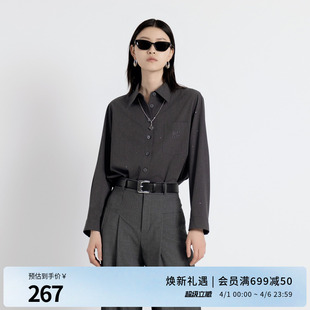 岩石灰高智感烫钻衬衫 1243S06GL2 新品 婉甸2025年秋季