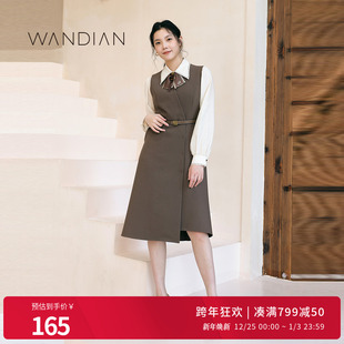连衣裙连身1233N12RS5 日常上班橡子棕无袖 婉甸秋季 新品