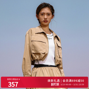 短款 卡其色H型长袖 拉链休闲风外套1251O10SJ2YX 新品 婉甸2026春季