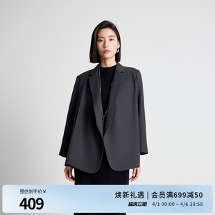 婉甸2025年秋季 岩石灰A版 西装 气质女上衣西服外套1243Q05DM4 新品