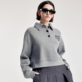 套头卫衣长袖 纯棉1251Y0 新品 花灰短款 超能小太阳 婉甸2026春季