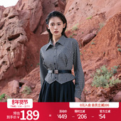 短款 婉甸2025黑白格纹单外套通勤风衬衫 款 1241O16SX4