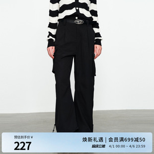 百搭风休闲裤 1241P15SX3 裤 婉甸2025黑色工装